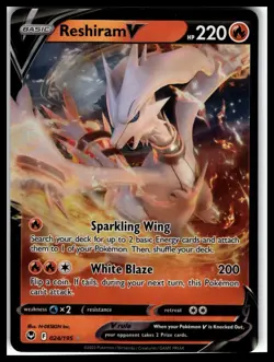 Reshiram V #024/195 SWSH12: Silver Tempest Pokemon Card - Image 1