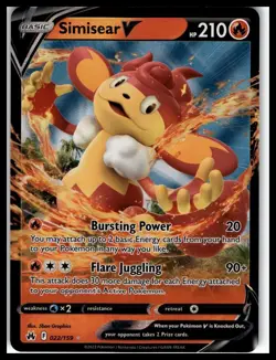 Simisear V #027/172 SWSH09: Brilliant Stars Pokemon Card - Image 1