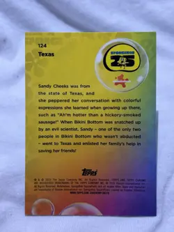2025 Topps Chrome SpongeBob Texas Aqua Lava Refractor 013/199 Card #124 - Image 2