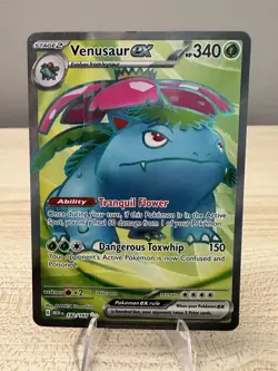 Pokemon Venusaur EX Holo Ultra Rare TCG Card 182/165 Scarlet & Violet 151 DMG - Image 1