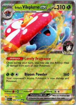 Pokemon Card - Erika’s Vileploom EX 003/217 Double Rare - Ascended Heroes - NM - Image 1