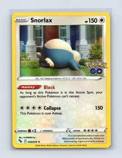 Snorlax 055/078 Holo Rare Pokemon GO Pokemon Holo Lightly Played - Image 1