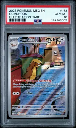 2025 Pokemon Meg En-Mega Evolution #153 Gumshoos Illustration Rare PSA 10 - Image 1