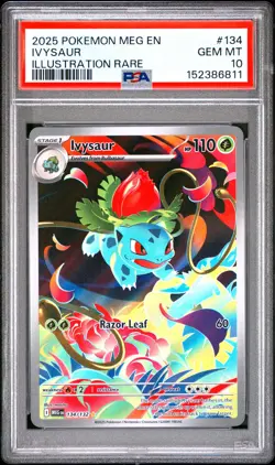 2025 POKEMON MEG EN-MEGA EVOLUTION ILLUSTRATION RARE #134 IVYSAUR PSA 10 - Image 1