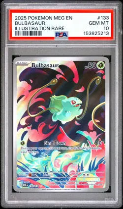 2025 POKEMON MEG EN-MEGA EVOLUTION ILLUSTRATION RARE #133 BULBASAUR PSA 10 - Image 1