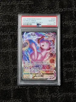 2021 Pokemon Fusion Strike Mew Vmax 269/264 PSA 10 Gem Mint Full Art Secret SWSH - Image 1