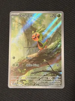 Pokemon TCG Chaos Rising 087/086 Chespin Illustration Rare - NM - Image 1