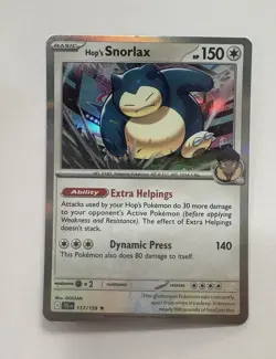 The Pokemon Company Hop's Snorlax 117/159 Rare Holo - Image 1