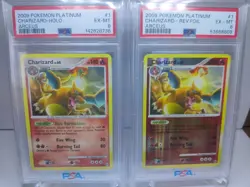 Pokemon TCG Charizard 1/99 Platinum Arceus 2009 Holo + Reverse Holo pair PSA - Image 1