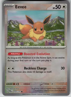 Eevee (Master Ball Pattern) 074/131 Holo Common Holo Prismatic Evolutions - NM/M - Image 1