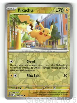 Pikachu 018/091 Common Paldean Fates Pokemon Reverse Holo Near Mint - Image 1