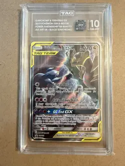 2019 POKEMON SM BLACK STAR PROMO #SM193 FULL ART/GARCHOMP & GIRATINA GX TAG 10 - Image 1