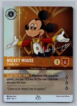 Mickey Mouse - Friendly Face (Alternate Art) 18 Disney100 Promos Lorcana Holo NM - Image 1