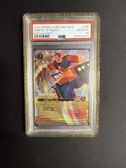 2025 DISNEY LORCANA REIGN OF JAFAR ENCHANTED #206 WRECK-IT RALPH BIG LUG PSA 10 - Image 1