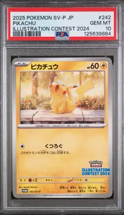 PSA 10 Pikachu 242/SV-P Illustration Contest 2024 SV Promo Japanese Pokemon - Image 1