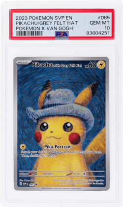 2023 Pokemon Black Star Promo Pikachu With Grey Felt Hat X Van Gogh #085 PSA 10 - Image 1