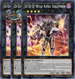 Yugioh! 3x D/D/D Wise King Solomon DOOD-EN043 Super Rare 1st Ed NM - Image 1