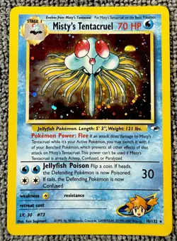 Pokemon TCG Misty's Tentacruel Holo Rare Card 10/132 Gym Heroes LP Condition - Image 1