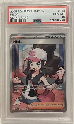 Pokemon White Flare Hilda Holo Full Art Card 164/086 Ultra Rare PSA 10 - Image 1
