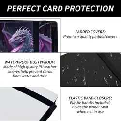 9 Pocket Card Binder for Trading Cards, Trading Card with Sleeves Holder Albu - Image 3