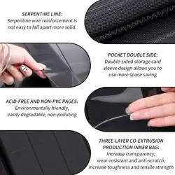 9 Pocket Card Binder for Trading Cards, Trading Card with Sleeves Holder Albu - Image 5