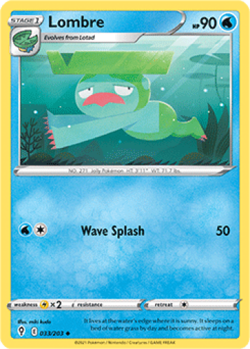 1x Lombre 033/203 REVERSE HOLO Evolving Skies Pokemon TCG Card NM - Image 1