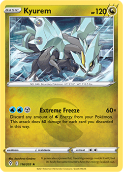 1x Kyurem 116/203 REVERSE HOLO Evolving Skies Pokemon TCG Card NM - Image 1