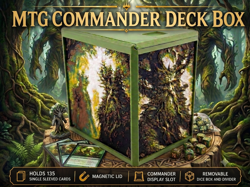 MTG Treefolk Commander Deck Box – Magnetic Lid, Dice Box & Divider - Image 1