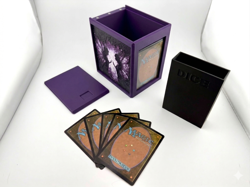 MTG Dark Faerie Commander Deck Box – Magnetic Lid, Dice Box & Divider - Image 3
