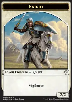 MRM FR/VF 4x Token - Jeton Knight V1 - Chevalier V1 Vigilance 2/2 MTG magic DOM - Image 1