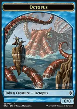MRM FR/VF 4x Token - Jeton Octopus - Pieuvre 8/8 MTG magic BFZ - Image 1