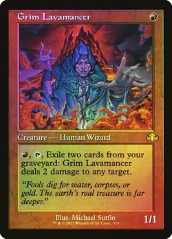 Grim Lavamancer FOIL RETRO - 324 - Rare - Dominaria Remastered DMR MTG - Image 1