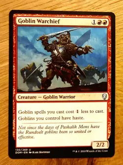 MtG Magic: Goblin-Kriegshauptling, Goblin Warchief, English, Lord - Image 1