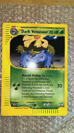 2003 JUMBO Pokemon TCG English Card Best of Game Promo Winner Dark Venusaur #7 - Image 3