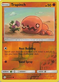 Trapinch 107/236 Common Cosmic Eclipse Pokemon Reverse Holo Near Mint - Image 1