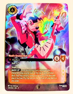 Disney Lorcana Fabled Powerline World's Greatest Rockstar Enchanted Card 233/204 - Image 1