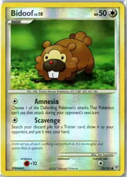 Bidoof Diamond & Pearl 70/130 Common Reverse Holo Heavily Played - Image 1