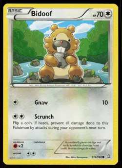 Bidoof 116/160 Common Primal Clash Pokemon Near Mint - Image 1