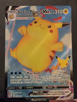Surfing Pikachu VMAX 009/025 Celebrations 2021 English Ultra Rare Holo - Image 1