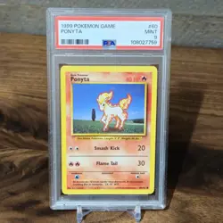 1999 POKEMON BASE SET UNLIMITED #60 PONYTA PSA 9 - Image 1