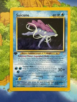Pokemon 1st Edition Suicune Neo Revelation 27/64 Non Holo Rare Heavily Played - Image 1