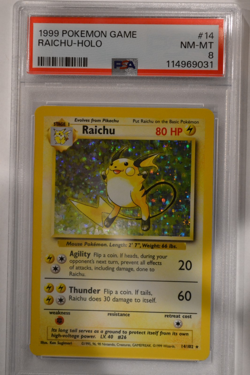 1999 Pokemon Base Set Raichu 14/102 HOLO - PSA 8 - Image 1
