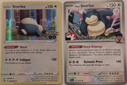 Pokemon TCG Snorlax 055/078 Pokemon GO & Snorlax 117/159 JTG Prize Pack Lot - Image 1