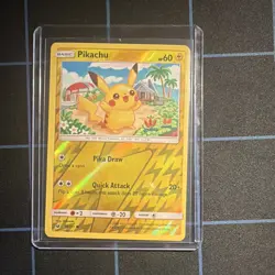 Pokemon TCG Pikachu 30/111 SM Crimson Invasion Reverse Holo Common 60 HP Eng - Image 1