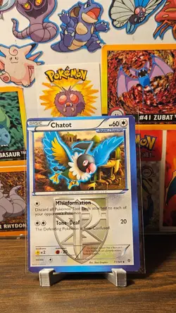 Pokemon TCG Chatot Black & White Plasma Blast 77/101 *ERROR* ALIGNMENT DOT- MP - Image 1