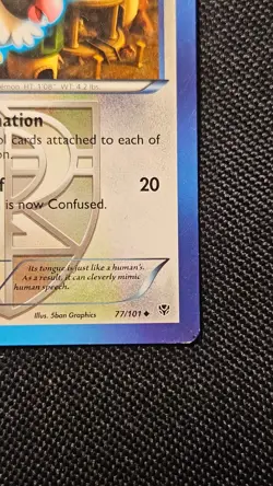 Pokemon TCG Chatot Black & White Plasma Blast 77/101 *ERROR* ALIGNMENT DOT- MP - Image 3