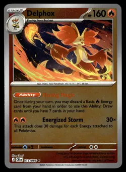 Delphox 013/086 Rare Chaos Rising Pokemon Reverse Holo Near Mint - Image 1