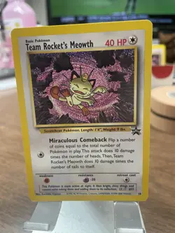 Pokemon TCG Team Rockets Meowth Black Star Promo #52 2000 Unplayed - Image 1