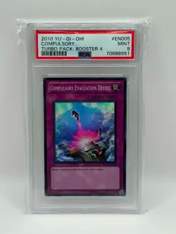 2010 YuGiOh! Compulsory Evacuation Device Turbo Pack Booster 4 TU04-EN005 PSA 9 - Image 1
