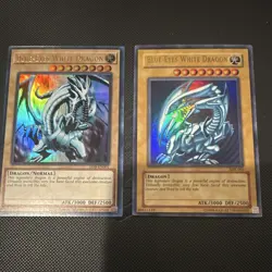 Konami Yu-Gi-Oh! TCG Blue-Eyes White Dragon Lot 2 LOB-EN001 & SDK-001 Holo - Image 1